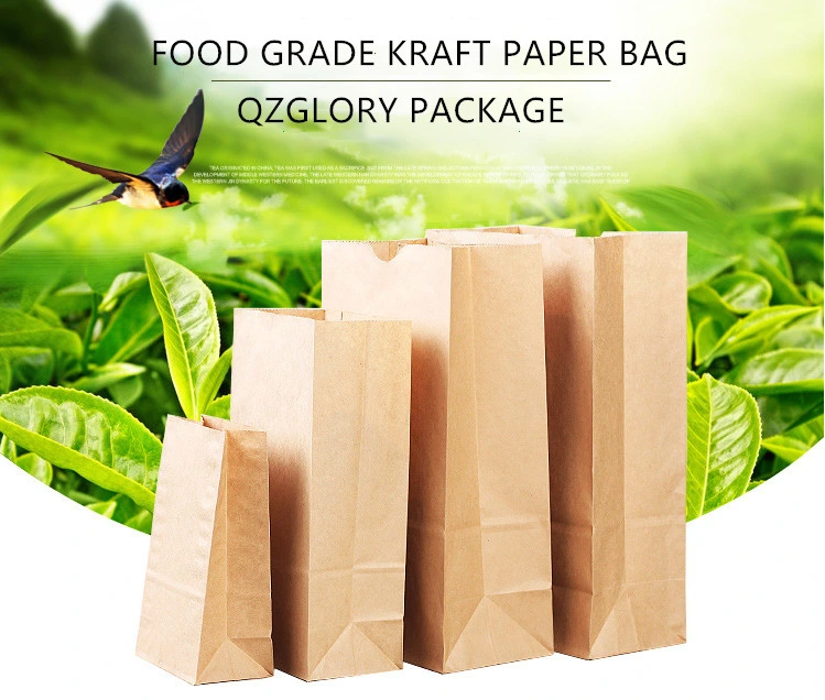 Food Packaging Lunch Brown and White Kraft Paper Bags