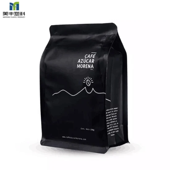 Válvula para granos de café Cerradura con cremallera Refuerzo lateral Polvo Caramelo Fruta Nueces mixtas Tabaco suelto Bocadillos Nylon Papel de aluminio Envases de plástico Palo laminado Bolsa de café